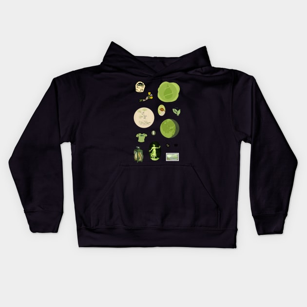 Chartreuse Naturecore Aesthetic Sheet Kids Hoodie by LochNestFarm